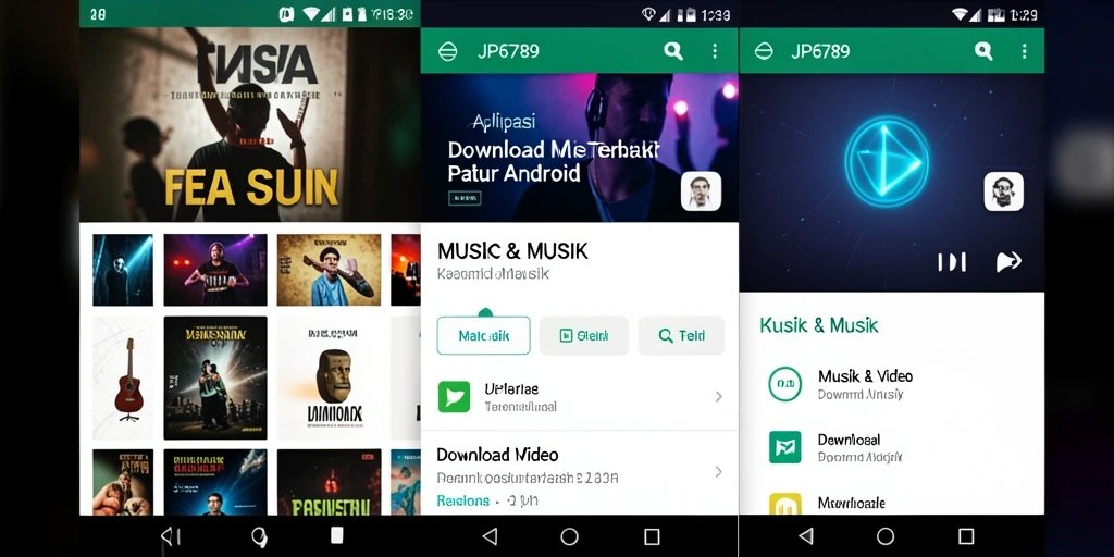 Antarmuka JP6789 yang memudahkan pengunduhan musik.