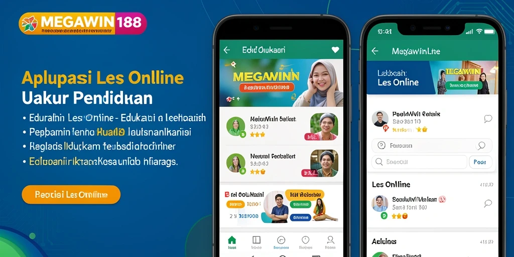 Antarmuka aplikasi MEGAWIN188 yang mudah digunakan untuk Les Online.