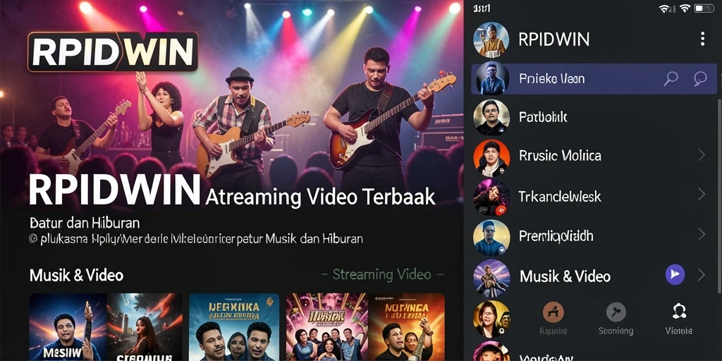 Antarmuka RPIDWIN dengan berbagai pilihan video streaming.