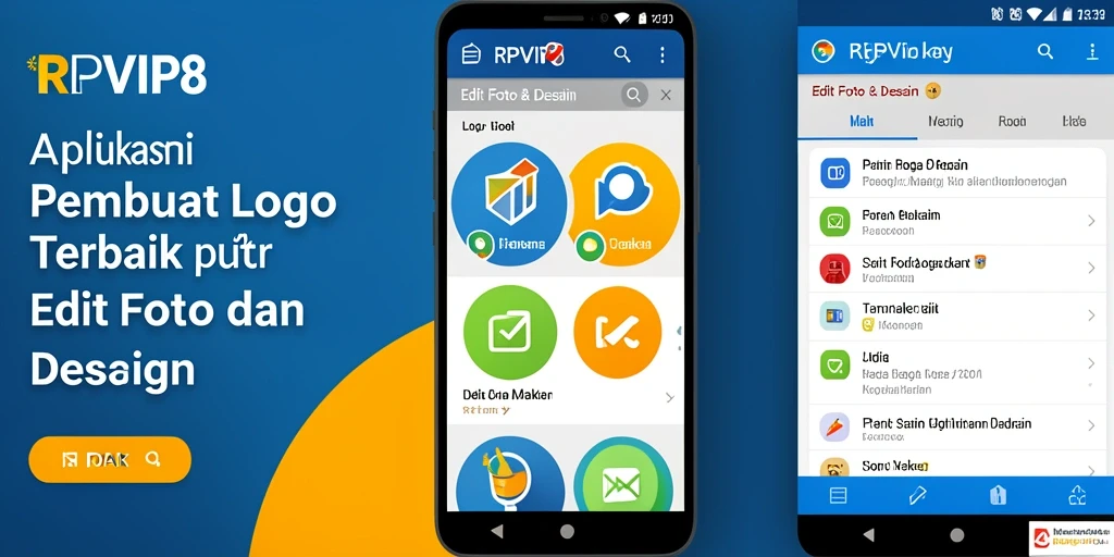 Antarmuka RPVIP8 yang sederhana dengan berbagai fitur Logo Maker.