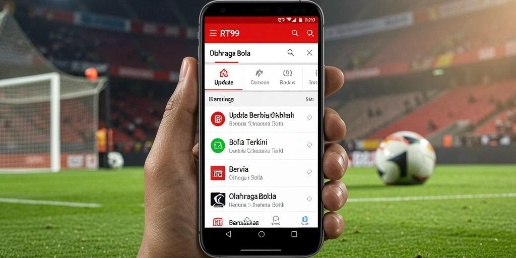 Antarmuka RT99 yang informatif dan responsif untuk berita Olahraga Bola.