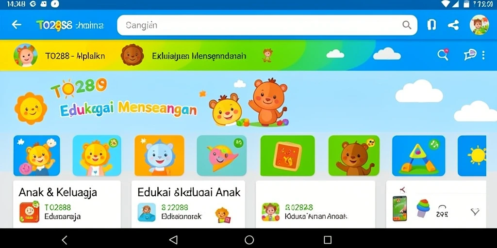 Tampilan antarmuka TO288 yang cerah dan interaktif untuk anak.